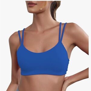 NWT Women's Blue Yoga Strappy Sportsbra with Molded Cups, Size Medium